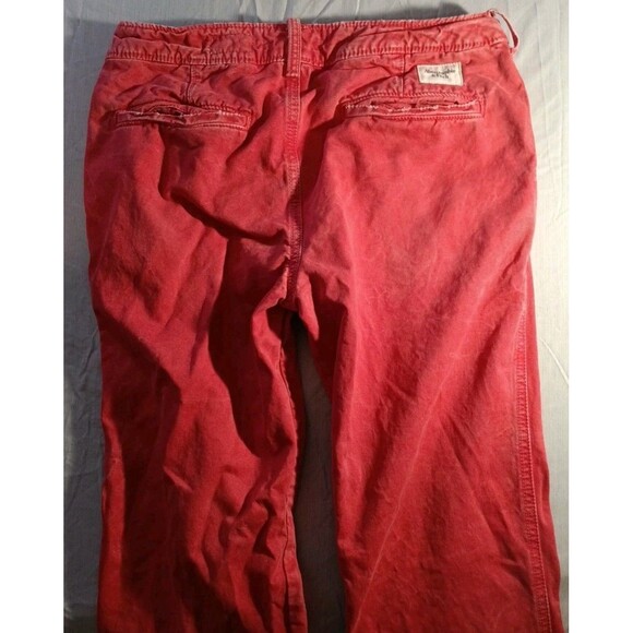 Abercrombie & Fitch Red Pants Mens W32 L32 Button Fly Slim Casual Chinos - Picture 2 of 6